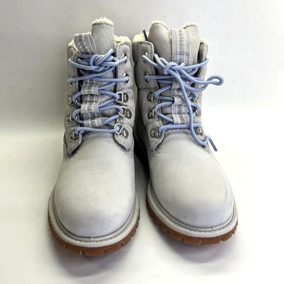 Timberland 6-inch Premium Waterproof Boot Women's Size 6 In Light Grey Nubuck - Picture 2 of 16